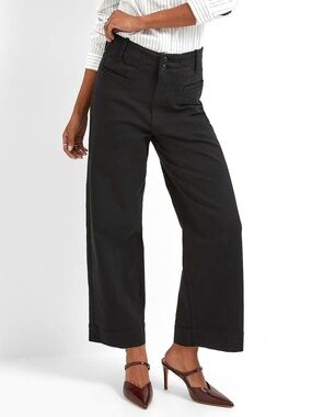 DU/ER LuxTwill High Rise Trouser Women’s Size 31 Wide Leg Pockets Career  Black